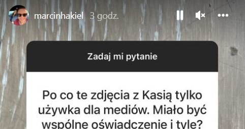 Marcin Hakiel odniósł się do medialnej burzy towarzyszącej rozstaniu z Cichopek /www.instagram.com/marcinhakiel /Instagram