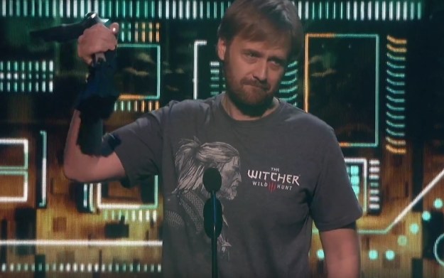 Marcin Iwiński podczas rozdania nagród The Game Awards 2015. Źródło youtube.com/kanał gameawards /materiały prasowe