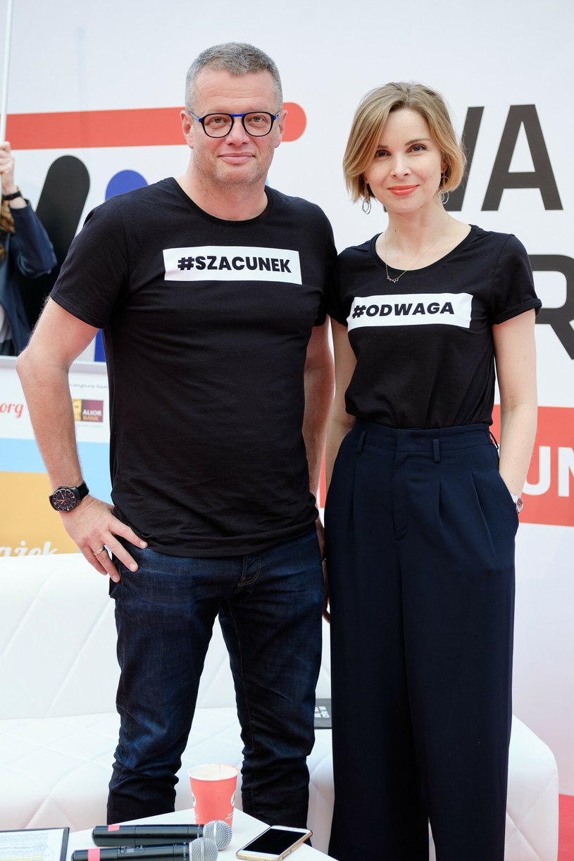 Marcin Meller z żoną Anną Dziewit-Meller. /Bartosz Krupa/East News /East News