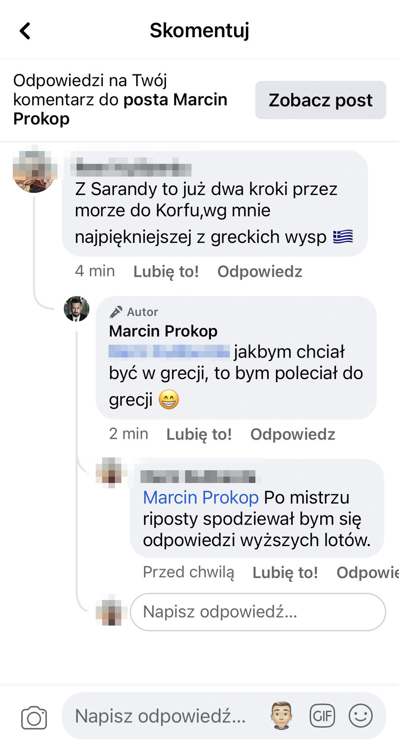 Marcin Prokop wdał się w pyskówkę z internautą /Facebook