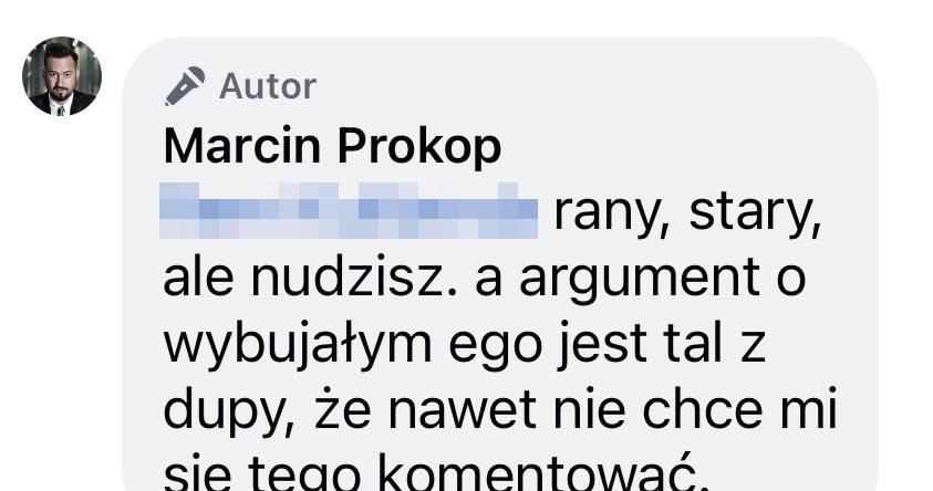 Marcin Prokop wdał się w pyskówkę z internautą /Facebook