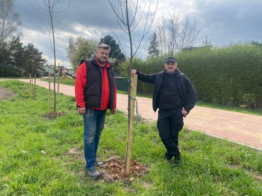 Marcin Tarka, organizator akcji oraz Marcin Drabik, geodeta. /Magdalena Grajnert /RMF FM