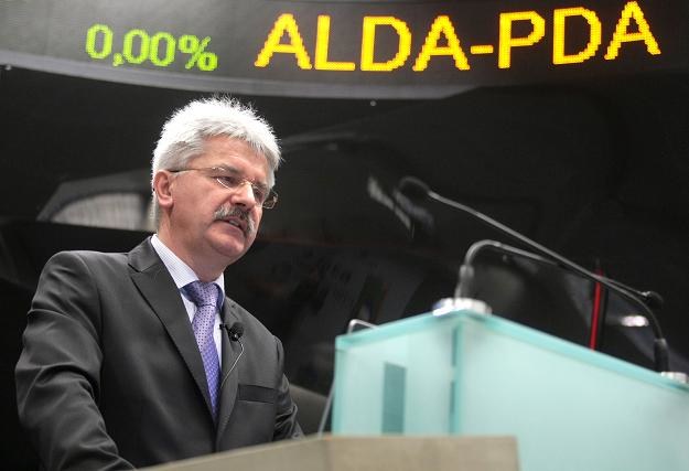 Marek Fryc, prezes spłki Alda, w czasie debiutu na NewConnect /PAP