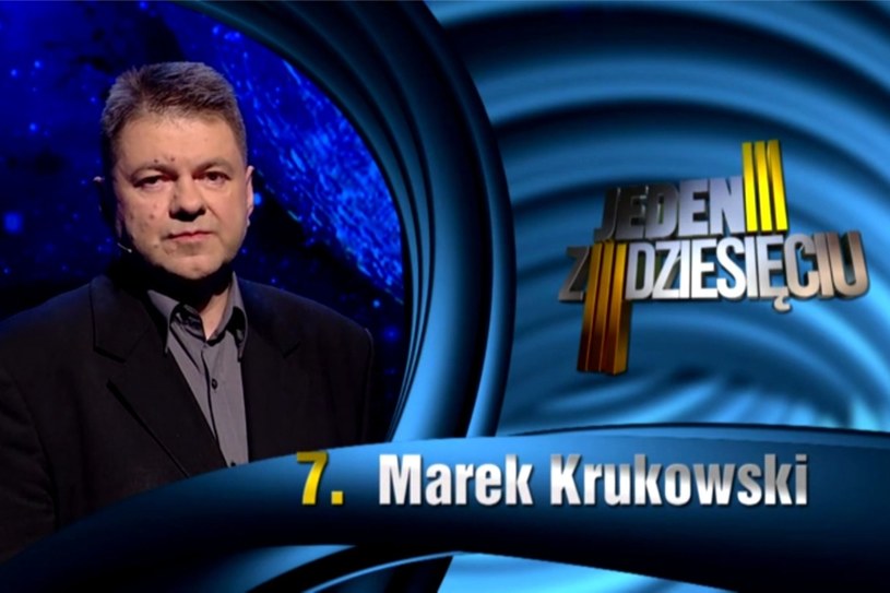 Marek Krukowski w teleturnieju "Jeden z dziesięciu" /printscreen/TVP /materiały źródłowe