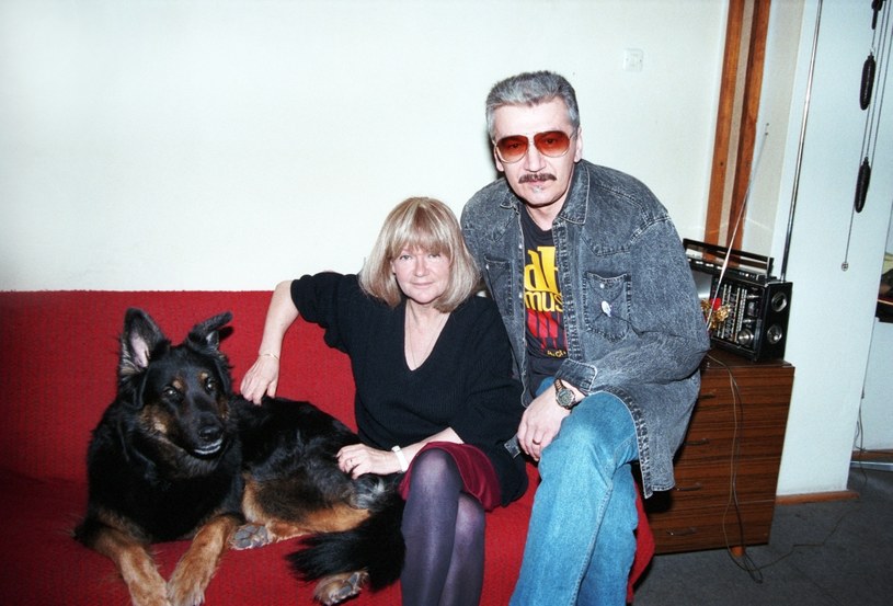 Maria Czubaszek z mężem i psem /Roman Kotowicz /Agencja FORUM
