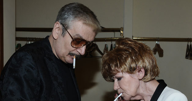 Maria Czubaszek z mężem, Wojciechem Karolakiem. /Andras Szilagyi /MWMedia