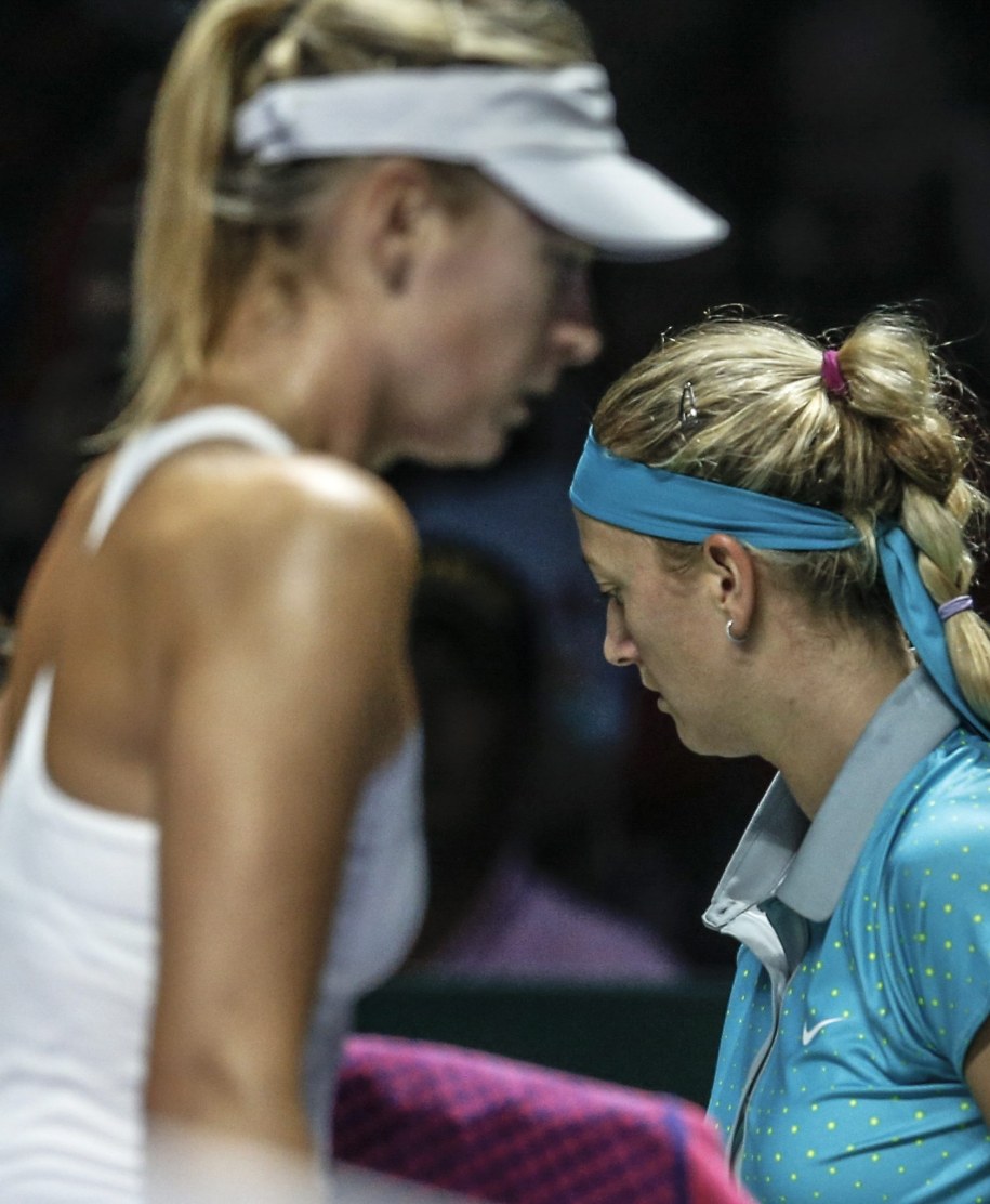 Maria Szarapowa (po lewej) i Petra Kvitova /WALLACE WOON /PAP/EPA