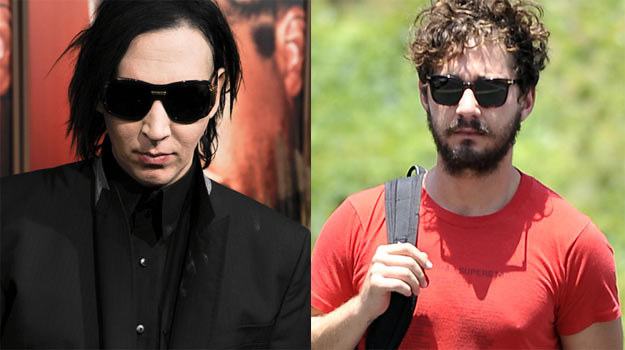 Marilyn Manson (L) i - tak, tak - Shia LaBeouf (P): Początek wielkiej  artystycznej przyjaźni? /Splashnews