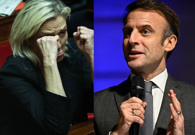 Marine Le Pen (fot. Mohammed Badra) i Emmanuel Macron ( fot. Julien de Rosa) /PAP/EPA