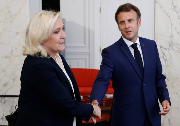 Marine Le Pen i Emmanuel Macron /LUDOVIC MARIN /PAP/EPA
