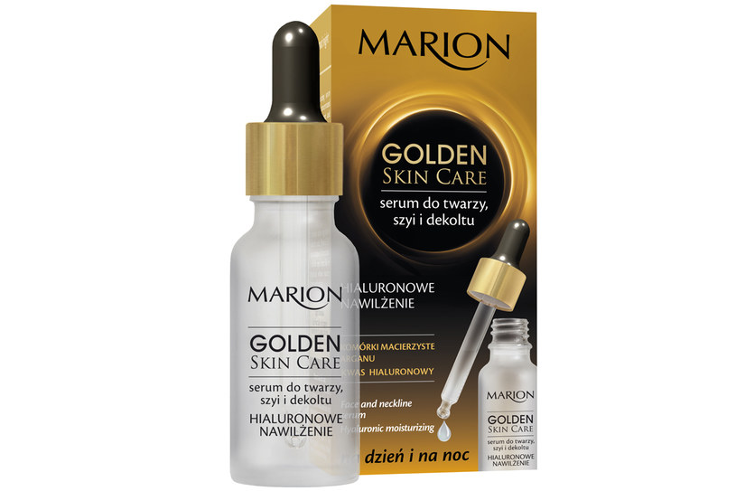 Marion: Serum do twarzy, szyi i dekoltu, Hialuronowe nawilżanie Golden Skin Care /materiały prasowe
