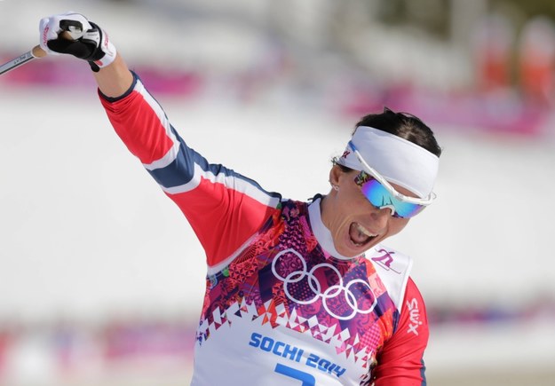 Marit Bjoergen podczas igrzysk w Soczi /Kay Nietfeld/DPA /PAP