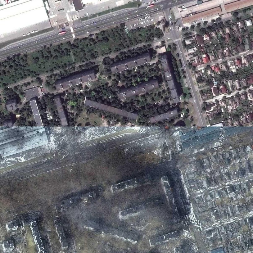 Mariupol ginie! Zdjęcia miasta sprzed i po ataku Rosjan szokują /Twitter