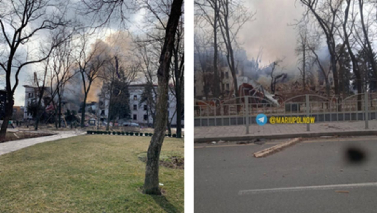 Mariupol: Zrzucono bombę na teatr, w którym ukrywali się cywile. "Nie wiemy, czy jacyś ludzie przeżyli"