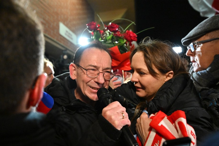 Mariusz Kamiński po wyjściu na wolność /Piotr Polak /PAP