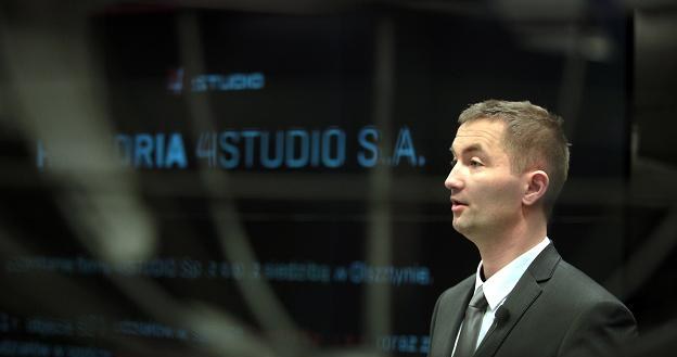 Mariusz Kotecki, prezes 4Studio, w czasie debiutu na NewConnect /PAP