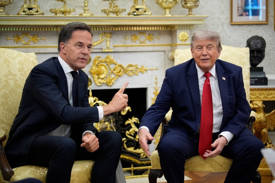 Mark Rutte i Donald Trump w Białym Domu /YURI GRIPAS /PAP