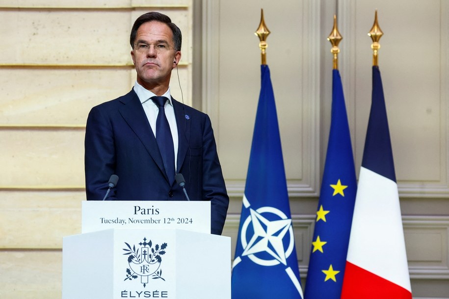 Mark Rutte podczas wtorkowej wizyty we Francji /MANON CRUZ / POOL MAXPPP /PAP/EPA