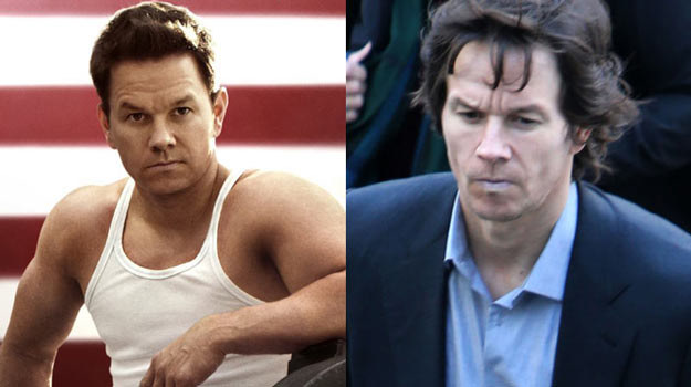 Mark Wahlberg odłożył "sztangę" (L) i... oto efekt! (P) /Splashnews
