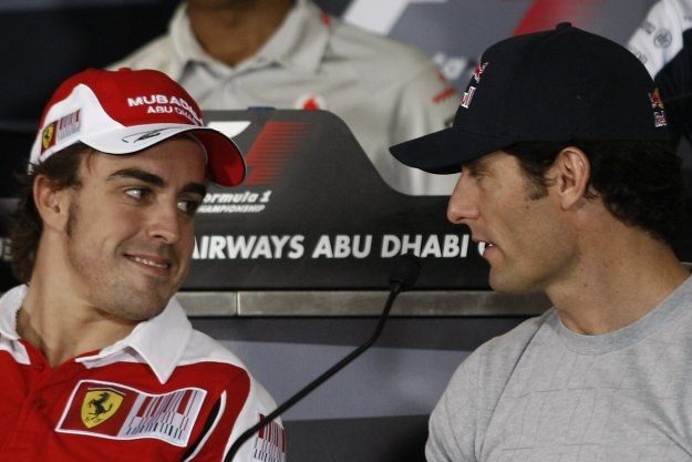 Mark Webber i Fernando Alonso (z lewej) /AFP