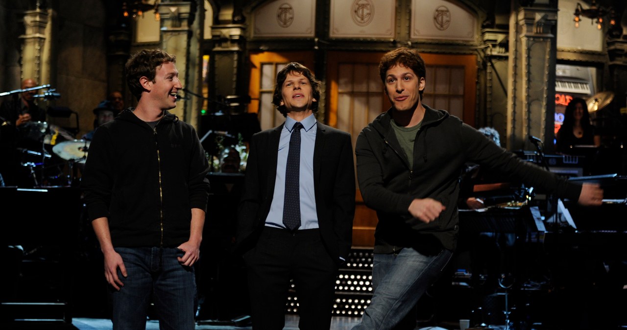 Mark Zuckerberg, Jesse Eisenberg i Andy Samberg w programie "Saturday Night Live" /NBC / Contributor /Getty Images