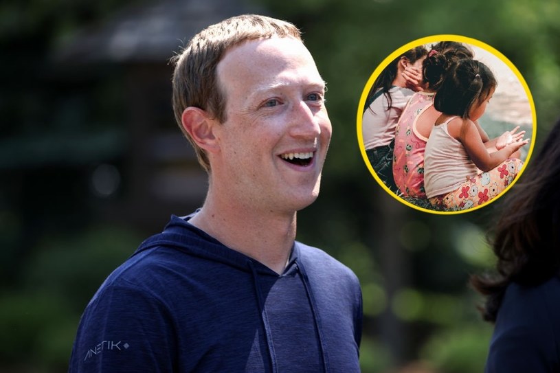Mark Zuckerberg zakrywa twarze swoich starszych dzieci online. Czy to dobre ze względu na bezpieczeństwo? /Kevin Dietsch/Getty Images /Getty Images