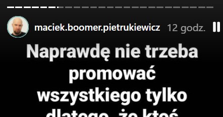 Marketingowiec skomentował post Zawadzkiej, https://www.instagram.com/maciek.boomer.pietrukiewicz/ /Instagram