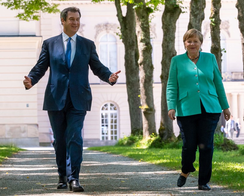 Markus Soeder i Angela Merkel /AFP
