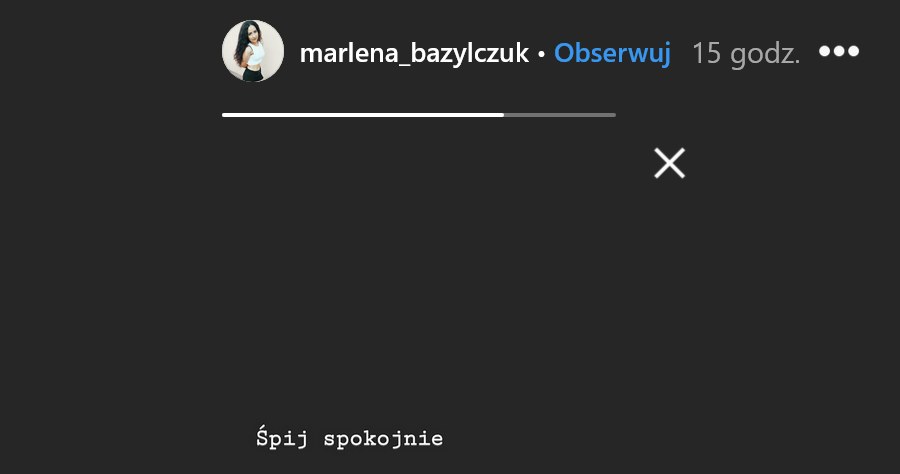 Marlena Bazylczuk żegna mamę - fot. InstaStory @marlena_bazylczuk /Instagram