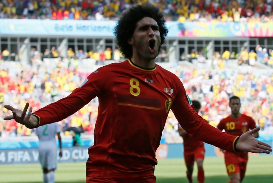 Marouane Fellaini po zdobytym golu /Dennis Sabangan /PAP/EPA