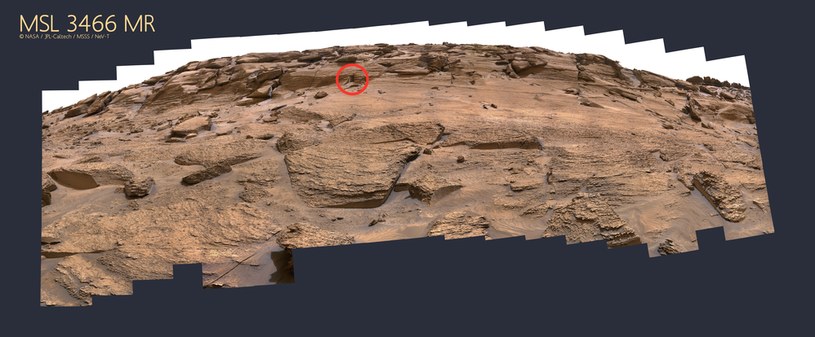 "Marsjańskie drzwi" widać dopiero w dużym powiększeniu. Oto oryginał zdjęcia z łazika Curiosity /NASA/JPL-Caltech/MSSS/NeV-T /NASA