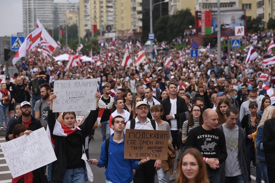 Marsz Białorusi w Mińsku, 2020 r. /	AA/ABACA /PAP
