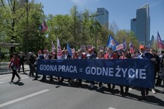 Marsz Lewicy i związków zawodowych pod hasłem "Godna praca – godne życie"