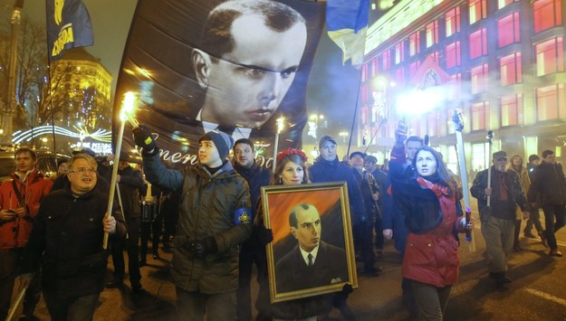 Marsz nacjonalistów w Kijowie /SERGEY DOLZHENKO /PAP/EPA