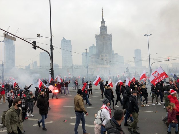 Marsz Niepodległości w Warszawie /Piotr Szydłowski /RMF FM