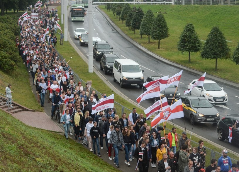 Marsz Nowej Białorusi /YAUHEN YERCHAK /PAP