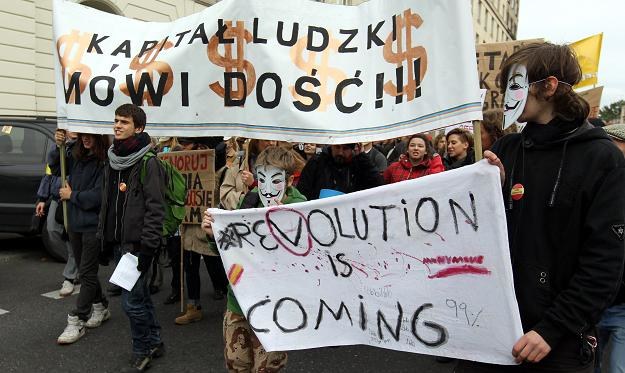 Marsz Oburzonych w Warszawie, 15 października 2011 r. /AFP