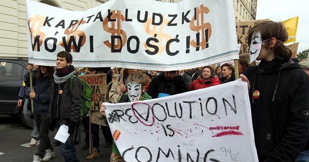 Marsz Oburzonych w Warszawie, 15 października 2011 r. /AFP