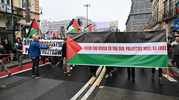 Marsz „Solidarni z Palestyną” organizowany przez Czerwoni – Mazowsze w Warszawie /Radek Pietruszka /PAP