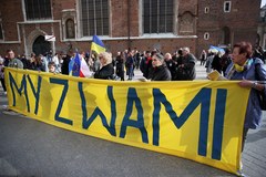 Marsz solidarności z Ukrainą w Krakowie