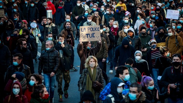 Marsz w Paryżu /Christophe Petit-Tesson /PAP/EPA