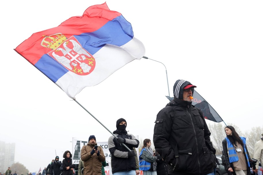 Marsz w rocznicę rozpoczęcia studenckich protestów w Belgradzie, 22 listopada 2025 r. /	ANDREJ CUKIC /PAP/EPA