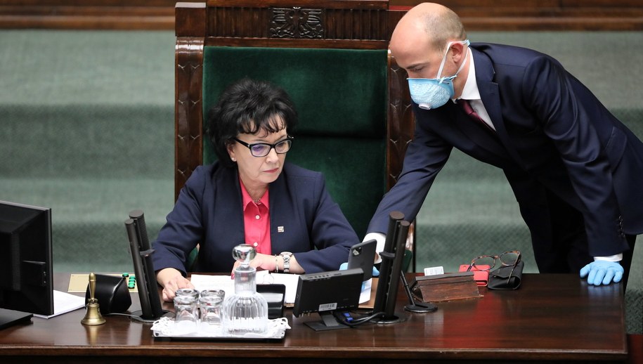 Marszałek Sejmu Elżbieta Witek i szef Platformy Obywatelskiej Borys Budka /	Wojciech Olkuśnik /PAP