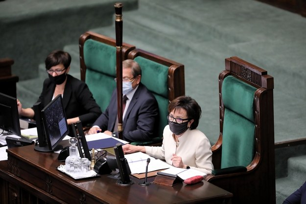 Marszałek Sejmu Elżbieta Witek na sali obrad w Sejmie w Warszawie /Wojciech Olkuśnik /PAP