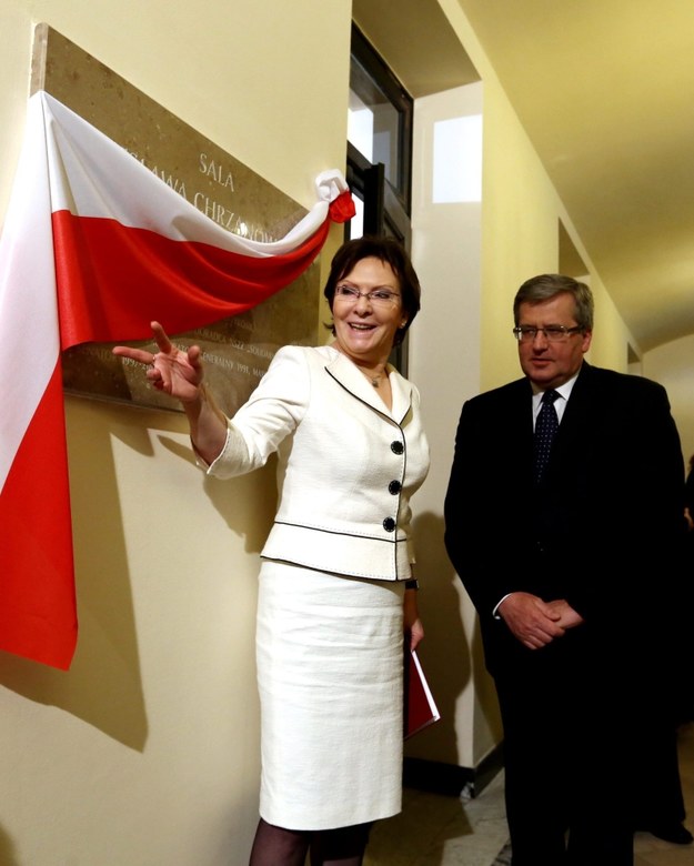 Marszałek Sejmu Ewa Kopacz i prezydent Bronisław Komorowski (kwiecień 2013) /Tomasz Gzell /PAP