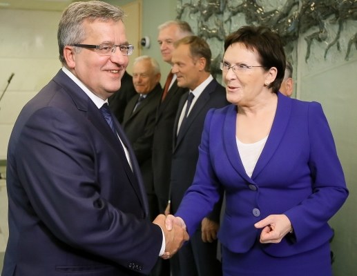 Marszałek Sejmu Ewa Kopacz i prezydent Bronisław Komorowski /PAP/Paweł Supernak /PAP