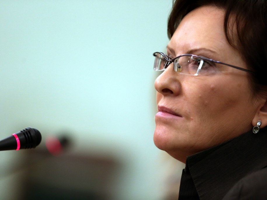 Marszałek Sejmu Ewa Kopacz podczas konferencji prasowej /PAP /PAP