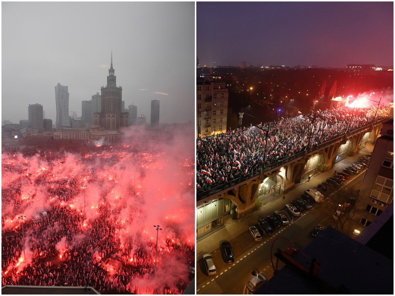 Marsze "Dla Ciebie Polsko" i Niepodległości w Warszawie: 250 tysięcy ludzi na ulicach!