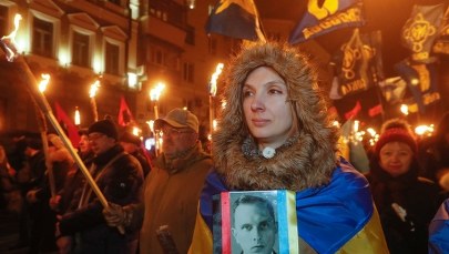 Marsze w Kijowie ku czci Stepana Bandery w 110. rocznicę jego urodzin