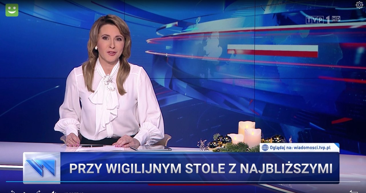 Marta Kielczyk w wigilijnych "Wiadomościach" /materiał zewnętrzny